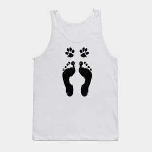 Cute Dog Lover Gift - Paw and Foot Prints Tank Top